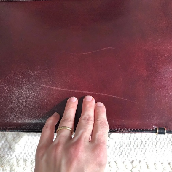 Vintage/Crafted in USA Yamani Genuine Leather Men's Purse/Briefcase Burgundy - Picture 10 of 16